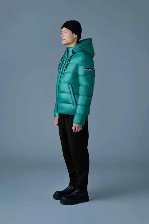 Downs and Parkas Men Mackage VICTOR Lustrous Light Down Jacket With Hood For Men Black
