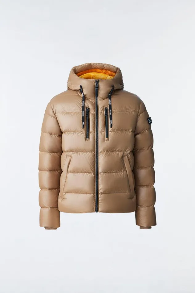 Downs and Parkas Men Mackage VICTOR Lustrous Light Down Jacket With Hood For Men Black