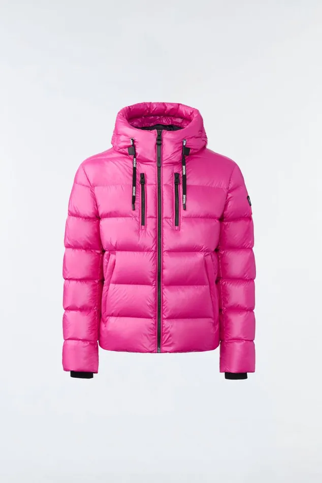 Downs and Parkas Men Mackage VICTOR Lustrous Light Down Jacket With Hood For Men Black