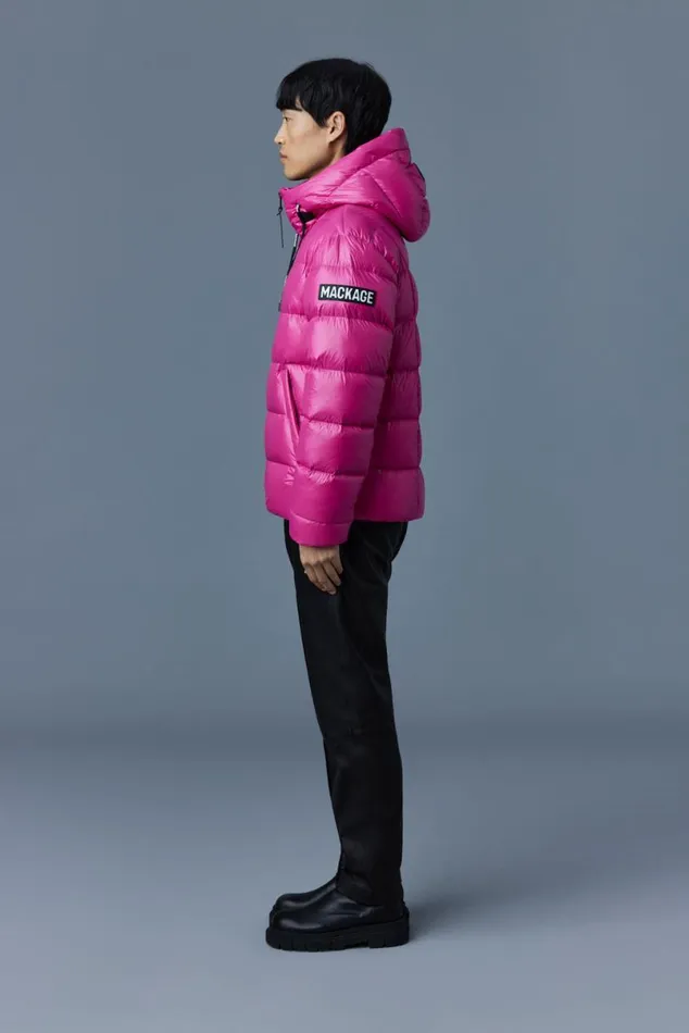 Downs and Parkas Men Mackage VICTOR Lustrous Light Down Jacket With Hood For Men Black