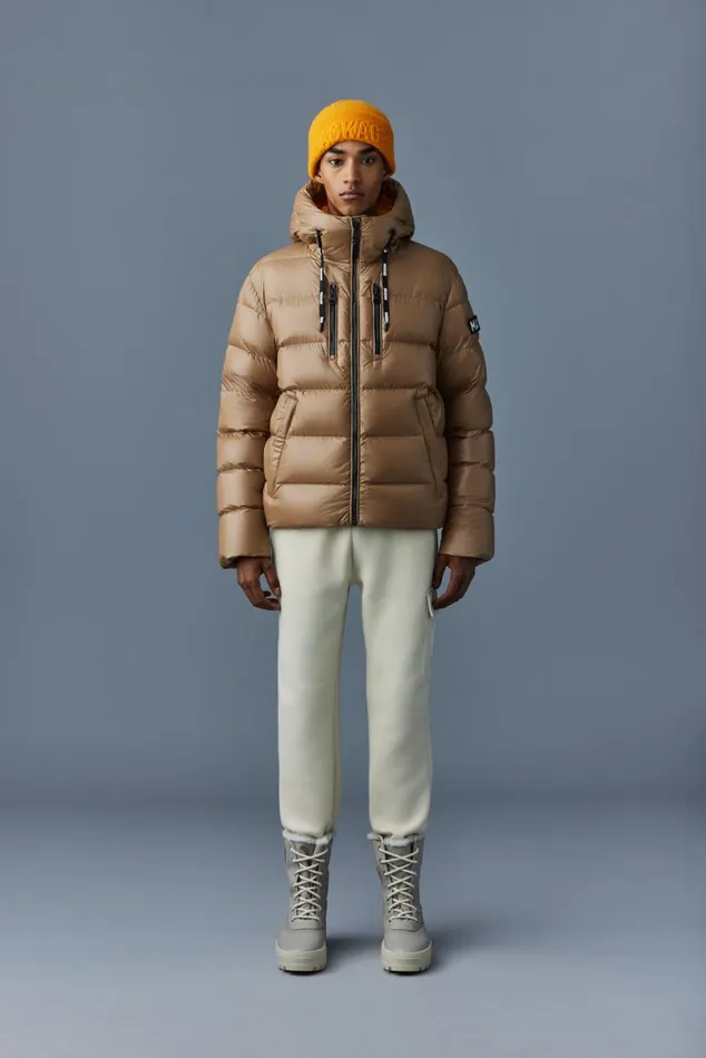 Downs and Parkas Men Mackage VICTOR Lustrous Light Down Jacket With Hood For Men Black