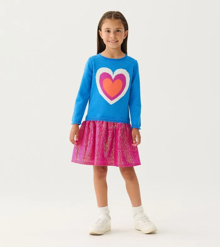 Dresses Girls Hatley Girls Hearts Dropped Waist Sweater Dress