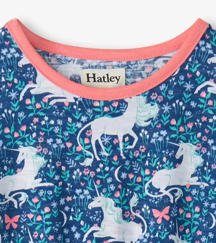 Dresses Girls Hatley Girls Unicorn Garden Relaxed Dress
