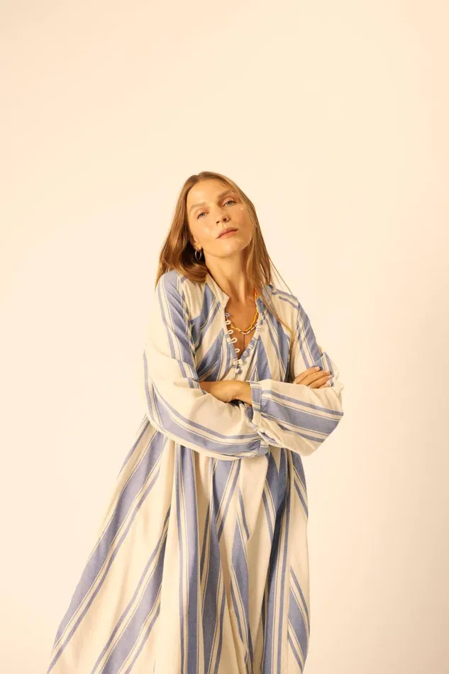 Dresses Shop Natalie Martin FIORE MAXI French Stripe Blue