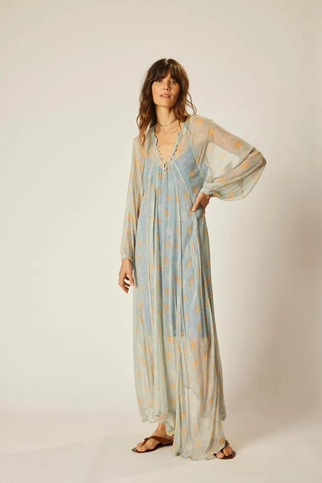 Dresses Shop Natalie Martin FIORE MAXI Snowflake Tangerine
