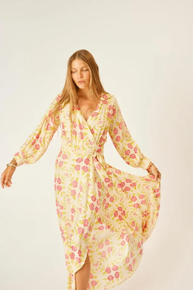 Dresses Shop Natalie Martin KATE LONG SLEEVE MAXI Prairie Dusty Crimson