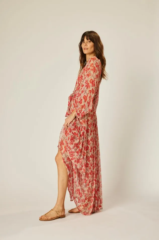 Dresses Shop Natalie Martin LAINEY DRESS Chiffon Watercolor Dove
