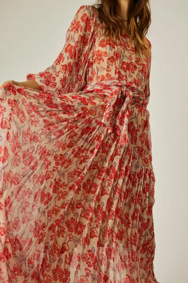 Dresses Shop Natalie Martin LAINEY DRESS Chiffon Watercolor Dove