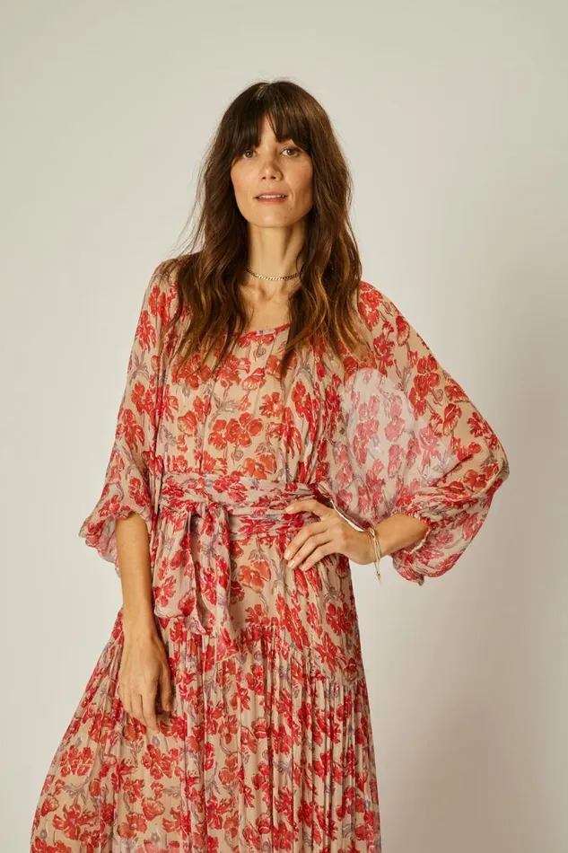 Dresses Shop Natalie Martin LAINEY DRESS Chiffon Watercolor Dove