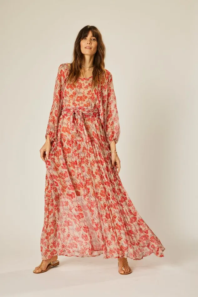 Dresses Shop Natalie Martin LAINEY DRESS Chiffon Watercolor Dove