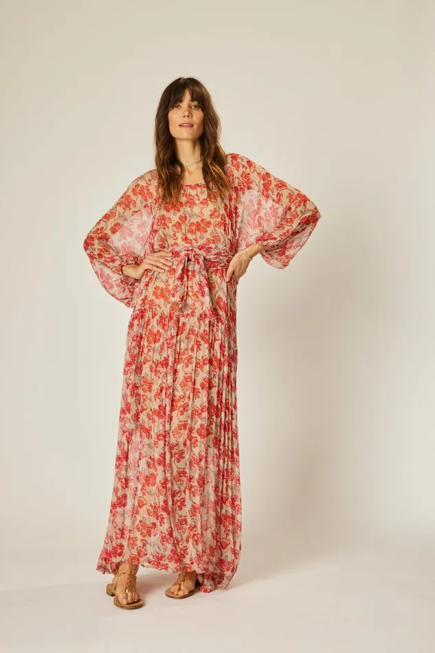 Dresses Shop Natalie Martin LAINEY DRESS Chiffon Watercolor Dove