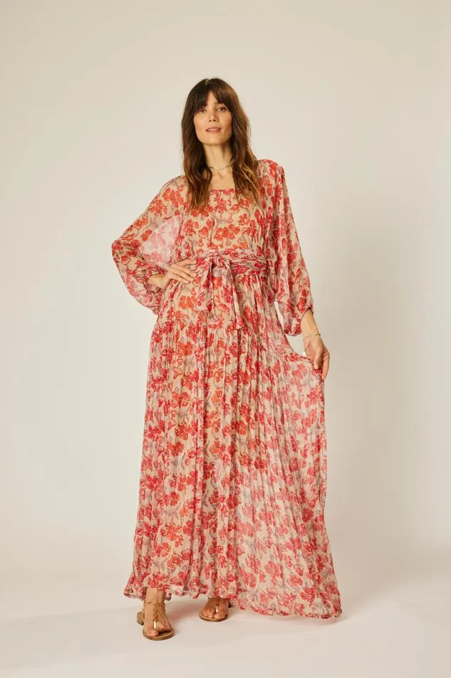 Dresses Shop Natalie Martin LAINEY DRESS Chiffon Watercolor Dove