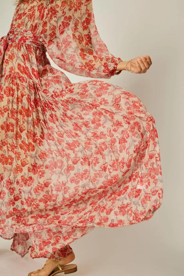 Dresses Shop Natalie Martin LAINEY DRESS Chiffon Watercolor Dove