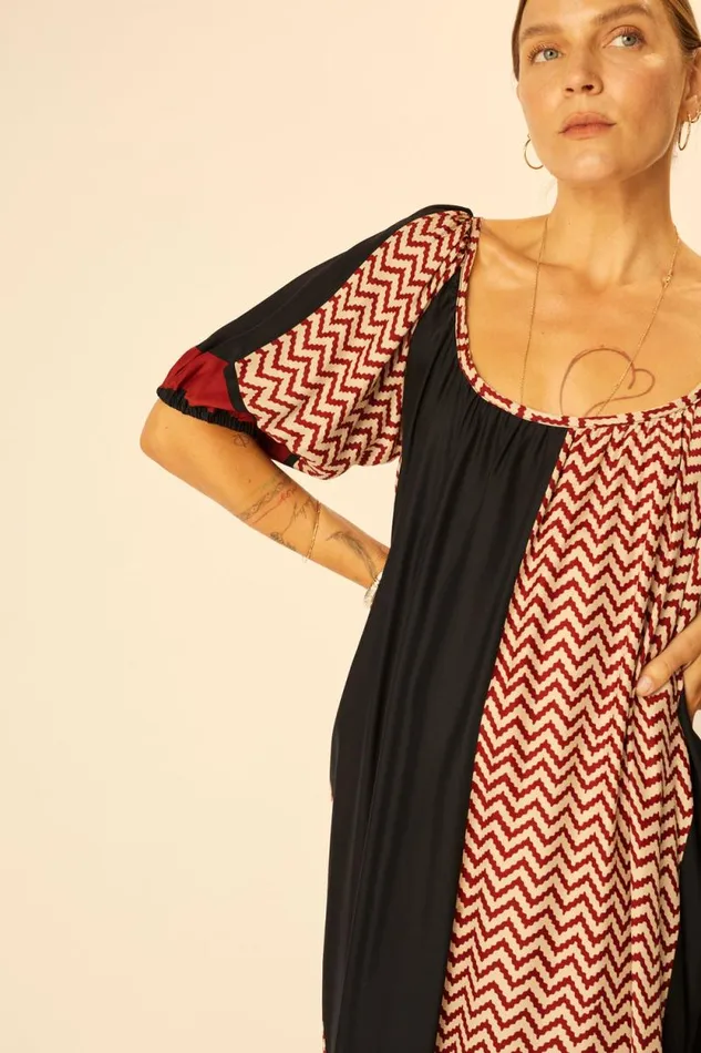 Dresses Shop Natalie Martin VIVI DRESS Block Zigzag Noire