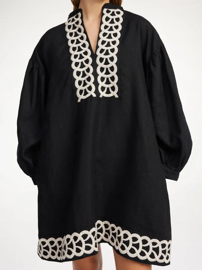 Dresses Women By Malene Birger Limonna Linen Midi Dress Black Dresses Women By Malene Birger Limonna Linen Midi Dress Black