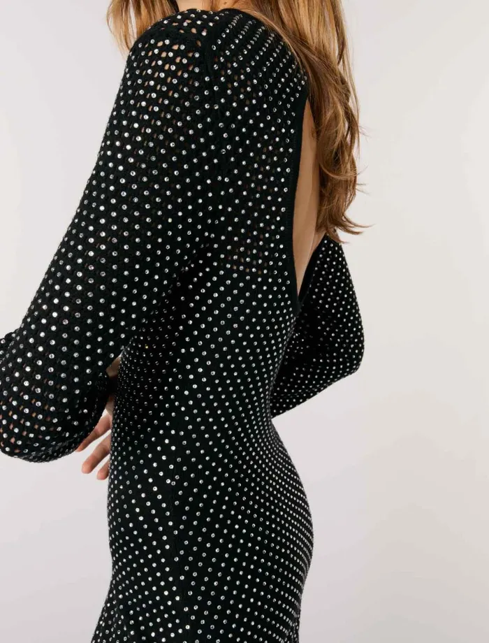 Dresses Women Maje Rhinestone Maxi Dress Black