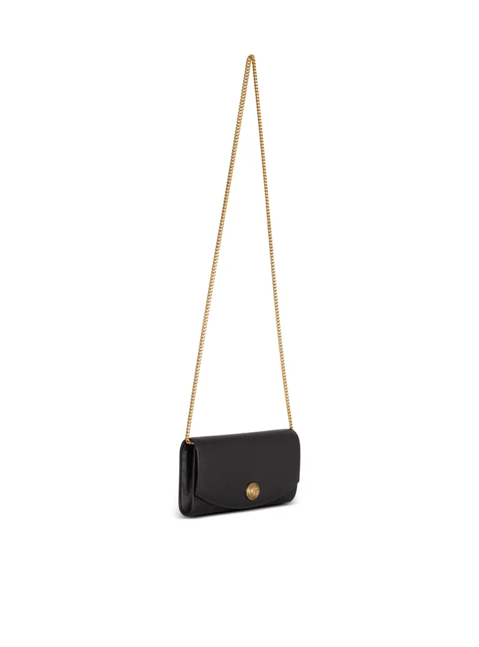 Emblegraveme Grained Calfskin Clutch Black Women Balmain Clutches