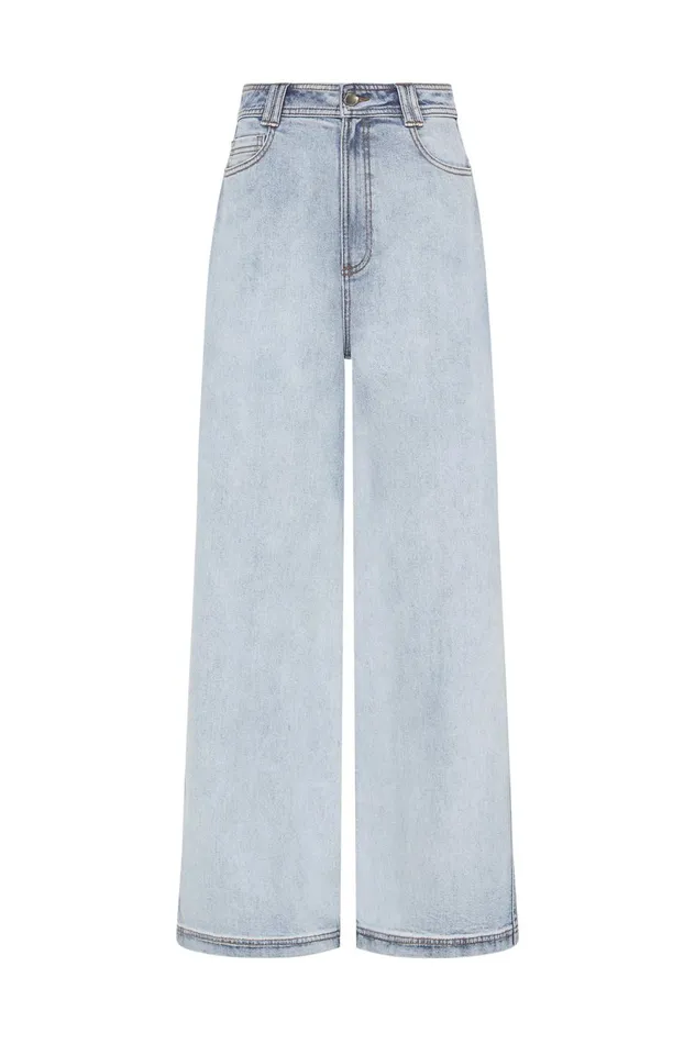Embrace Wide Leg Jeans Two Tone Indigo Women Aje Pants