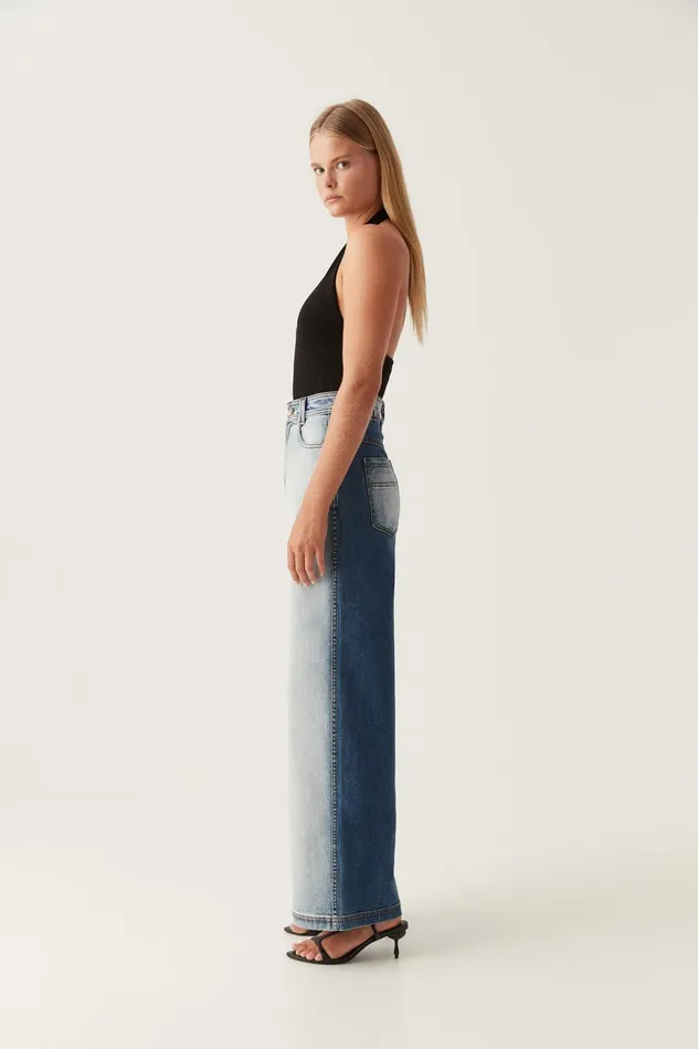 Embrace Wide Leg Jeans Two Tone Indigo Women Aje Pants