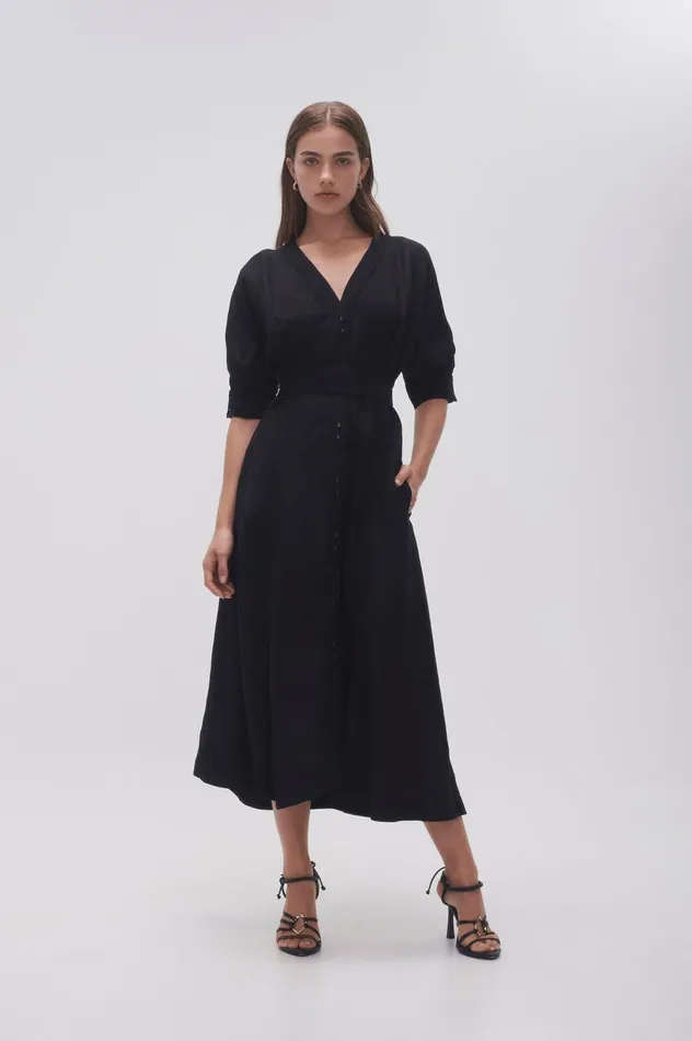 Ennoble Dress Black Women Aje Midi Dresses