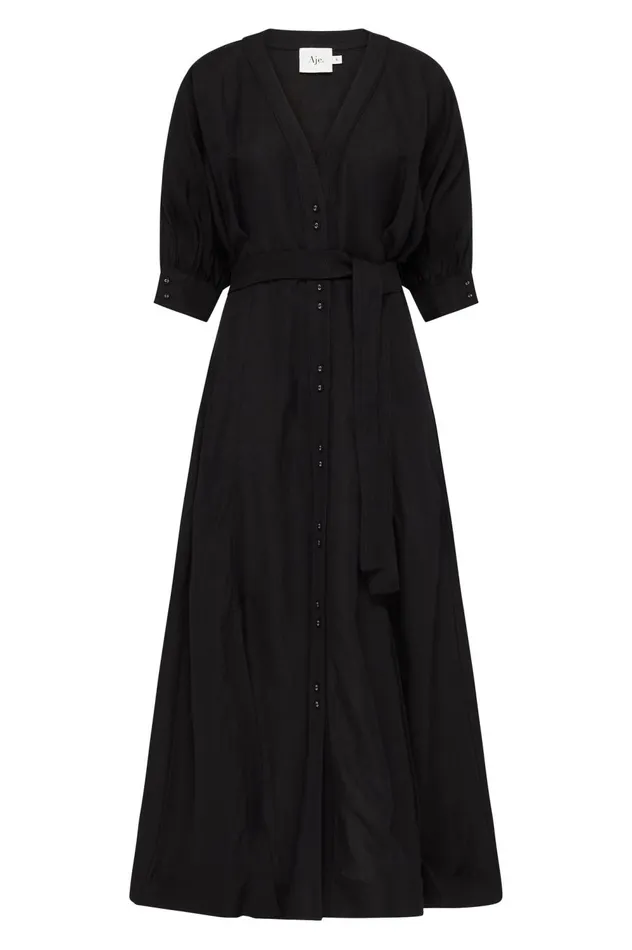 Ennoble Dress Black Women Aje Midi Dresses