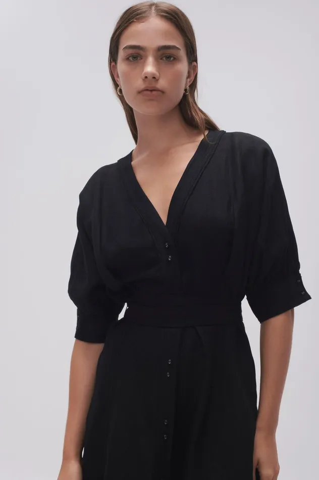 Ennoble Dress Black Women Aje Midi Dresses