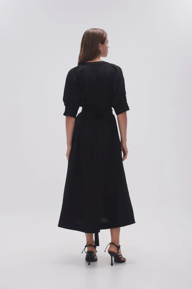 Ennoble Dress Black Women Aje Midi Dresses