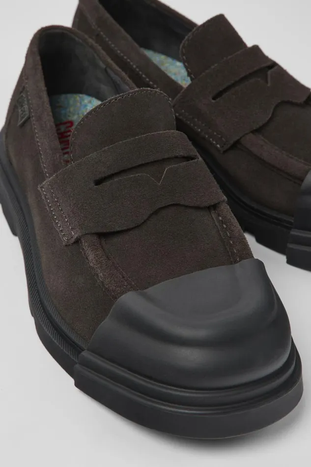 Formal Shoes Women Camper Junction Gray Nubuck Loafer