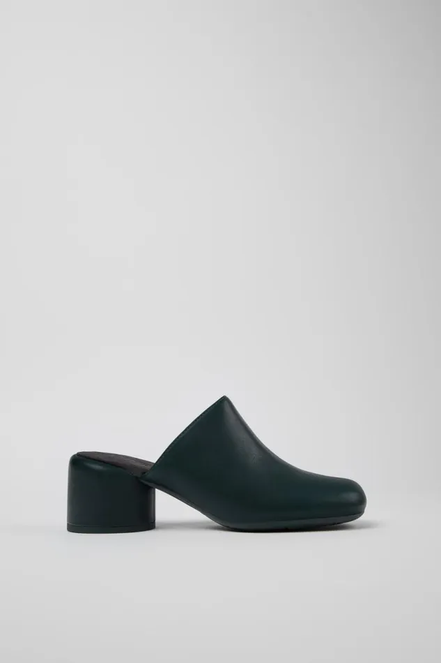 Formal Shoes Women Camper Niki Green Leather Clogs Formal Shoes Women Camper Niki Green Leather Clogs