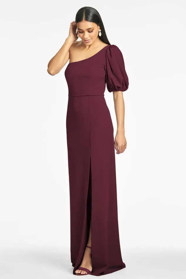 Formal Women Sachin and Babi Nadia 4Way Stretch Crepe Gown 8211 Deep Wine