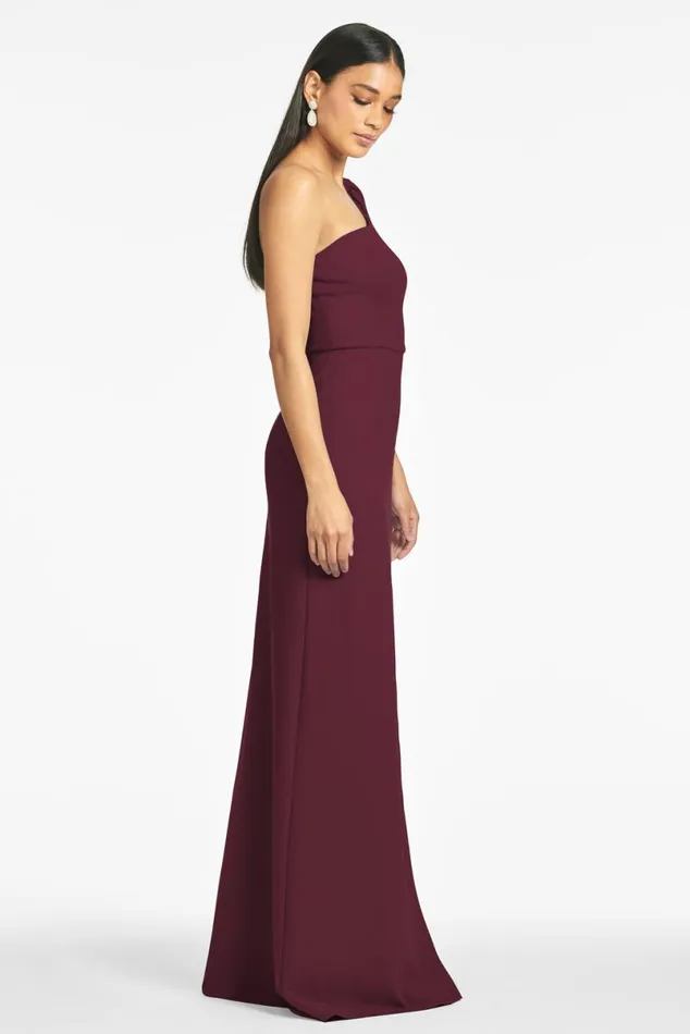 Formal Women Sachin and Babi Nadia 4Way Stretch Crepe Gown 8211 Deep Wine
