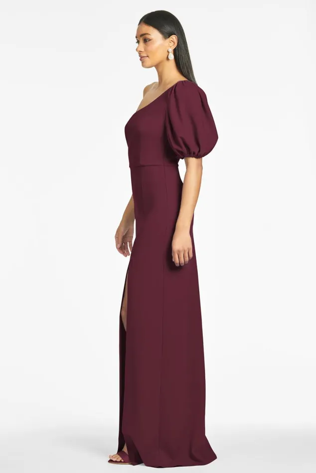 Formal Women Sachin and Babi Nadia 4Way Stretch Crepe Gown 8211 Deep Wine