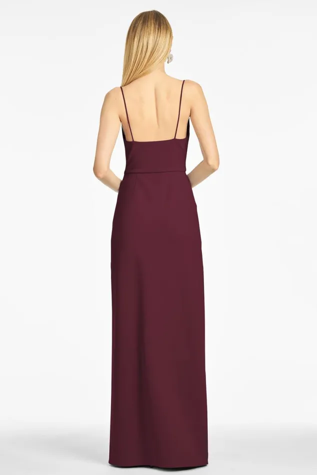 Formal Women Sachin and Babi Paulina 4Way Stretch Crepe Gown 8211 Deep Wine