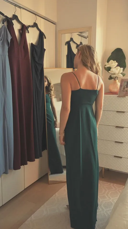 Formal Women Sachin and Babi Paulina 4Way Stretch Crepe Gown 8211 Deep Wine