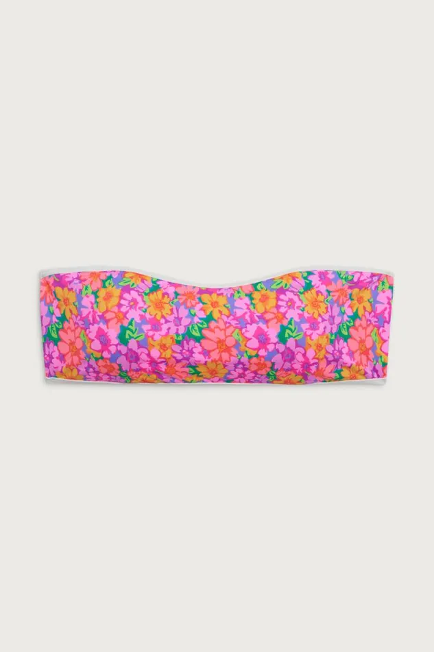 Frankies Bikinis Bikinis Women Rosabella Floral Bandeau Bikini Top Daisy Pond