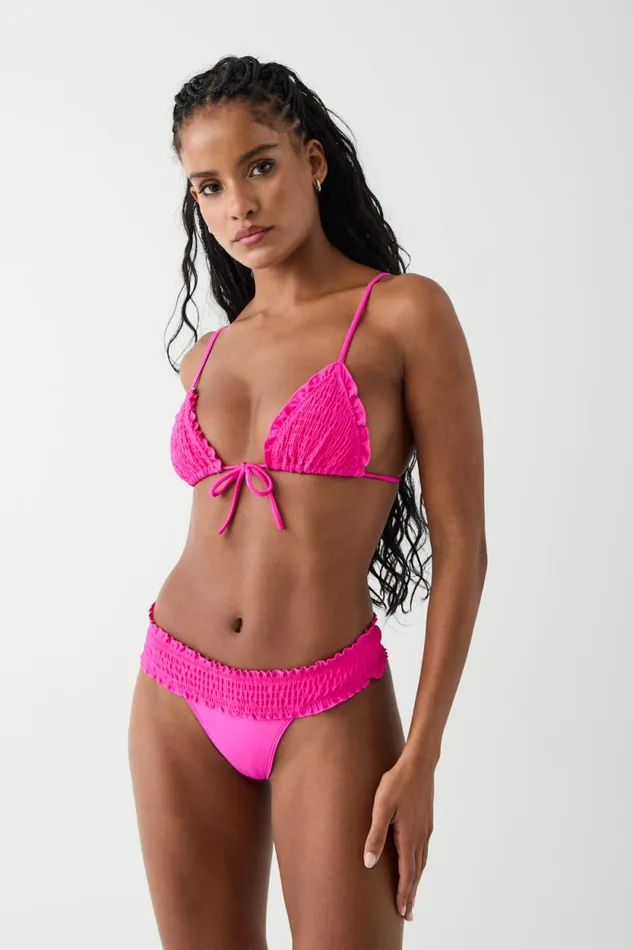 Frankies Bikinis Bikinis Women Sofia Micro Shine Bikini Bottom Candy Pink