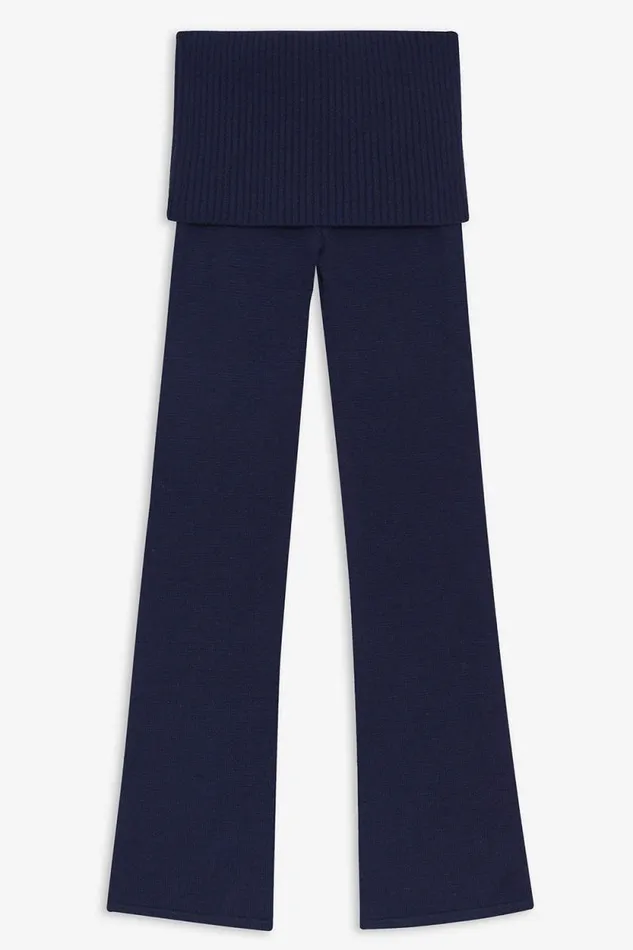 Frankies Bikinis Cloud Knits Women Mason Cloud Knit Flare Pant Luna Blue