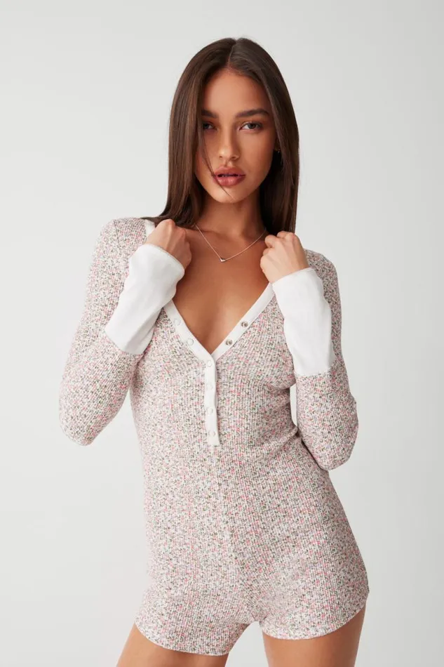 Frankies Bikinis Dresses Women James Waffle Long Sleeve Romper Baby Blanket