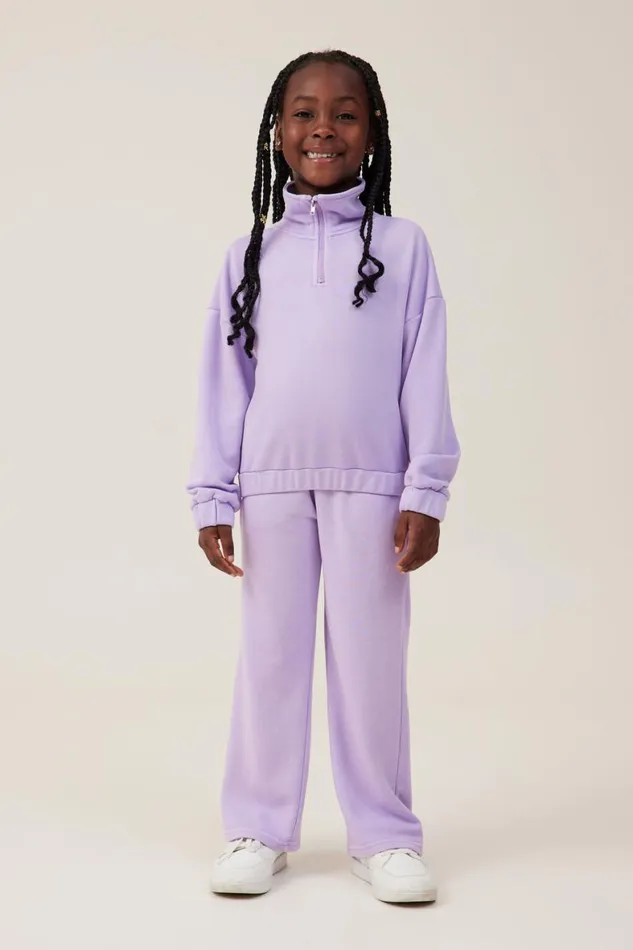 Girls 214 Sweatshirts and Sweatpants Cotton On Paige Wide Leg Pant Lilac Drop