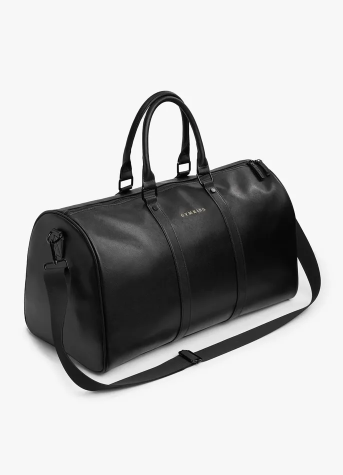 Gym King Accessories Men Faux Leather Holdall 8211 Black