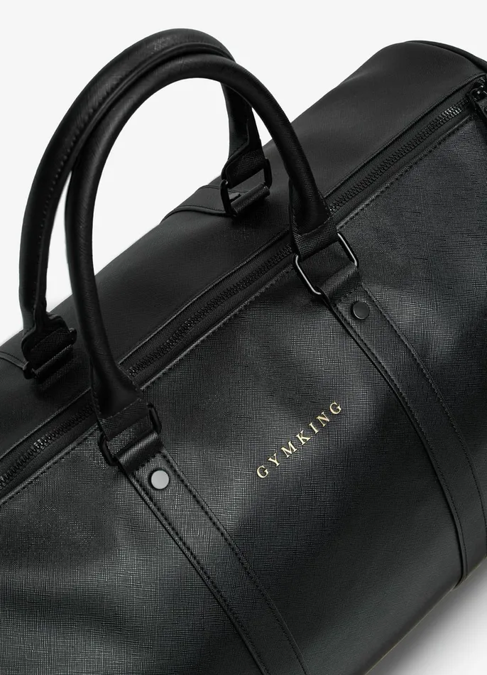Gym King Accessories Men Faux Leather Holdall 8211 Black