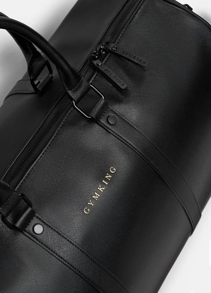 Gym King Accessories Men Faux Leather Holdall 8211 Black