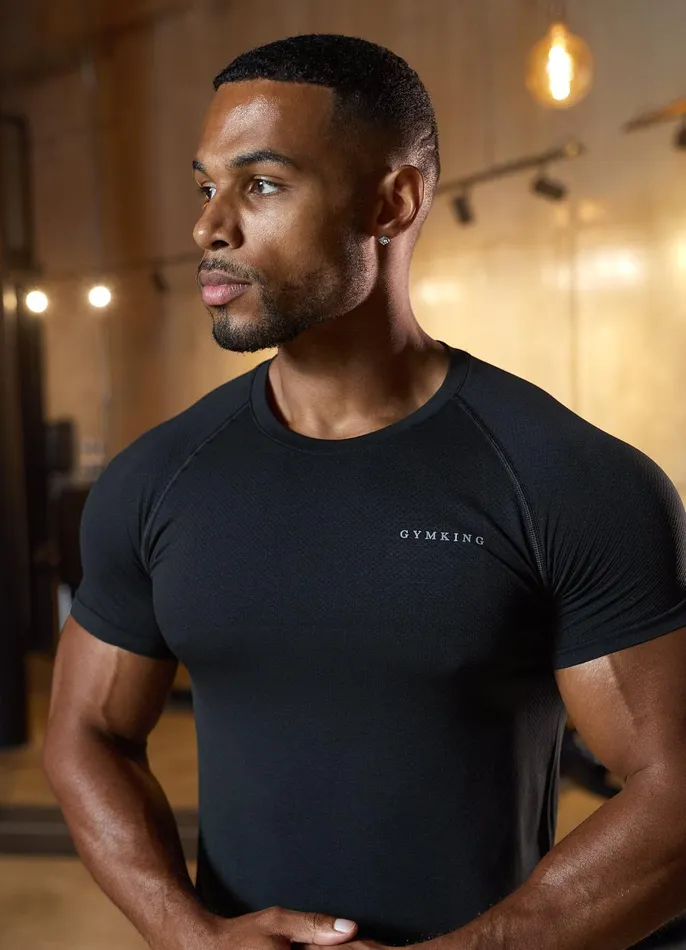 Gym King Gymwear Men Seamless Tee 8211 Black