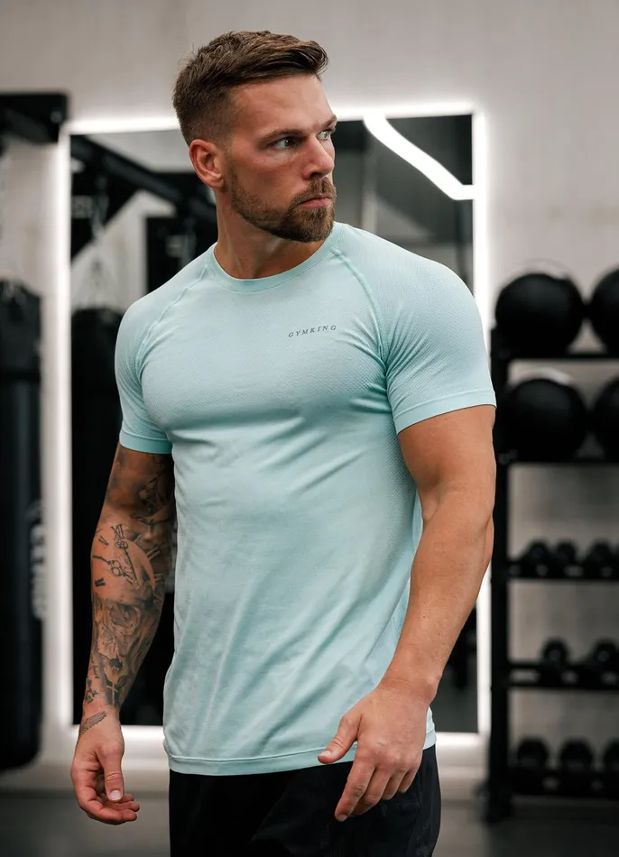 Gym King Gymwear Men Seamless Tee 8211 Mineral Green
