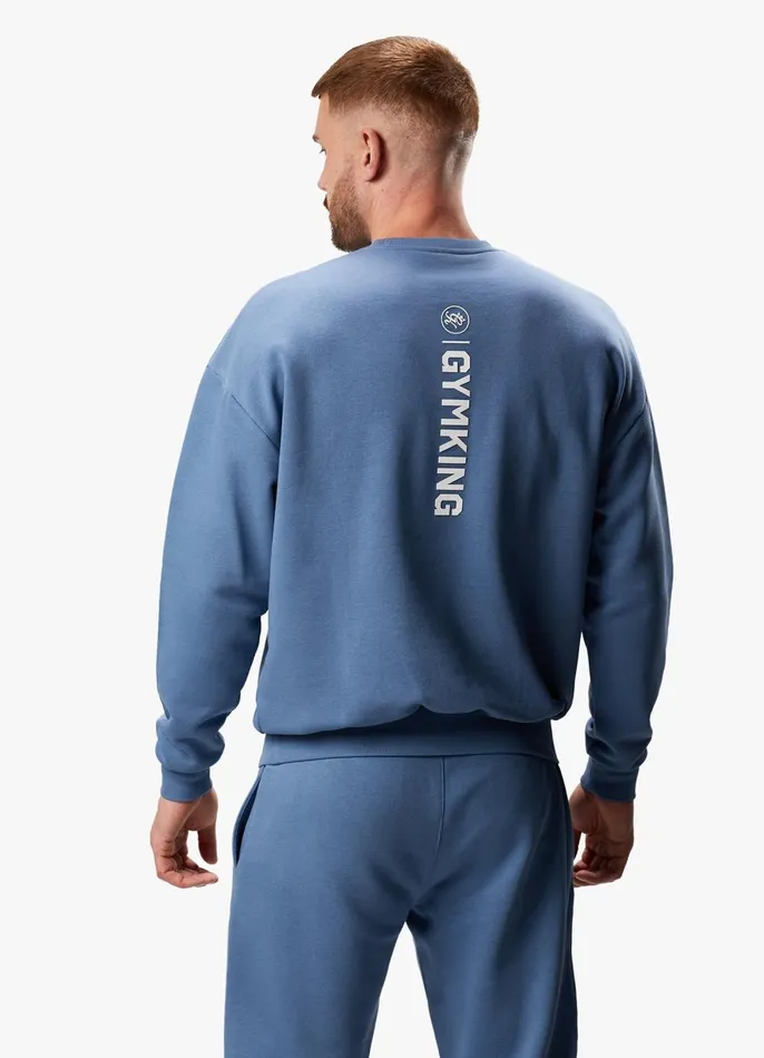 Gym King Sweatshirts and Hoodies Men Aventus Drop Shoulder Crew 8211 Blue Smoke
