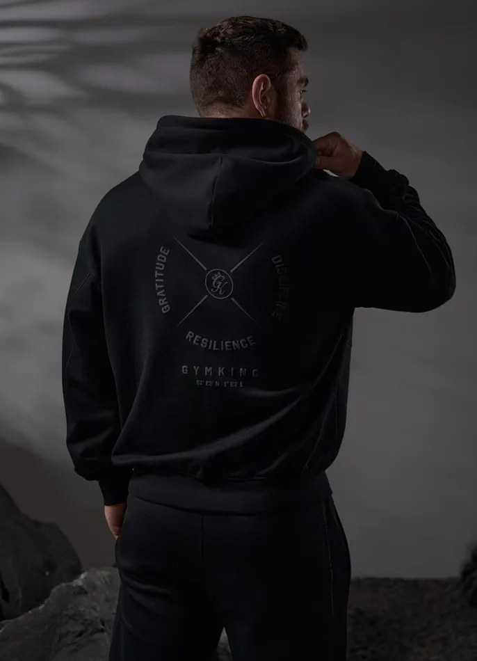 Gym King Sweatshirts and Hoodies Men Compass Hood 8211 Black