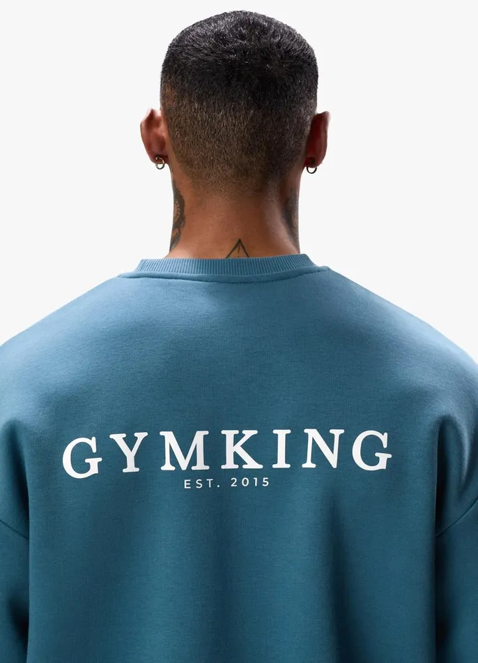 Gym King Sweatshirts and Hoodies Men Established Crew 8211 Lake Blue