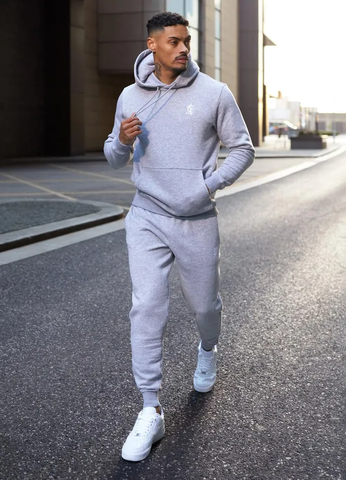 Gym King Sweatshirts and Hoodies Men Fundamental Fleece Hood 8211 Grey Marl