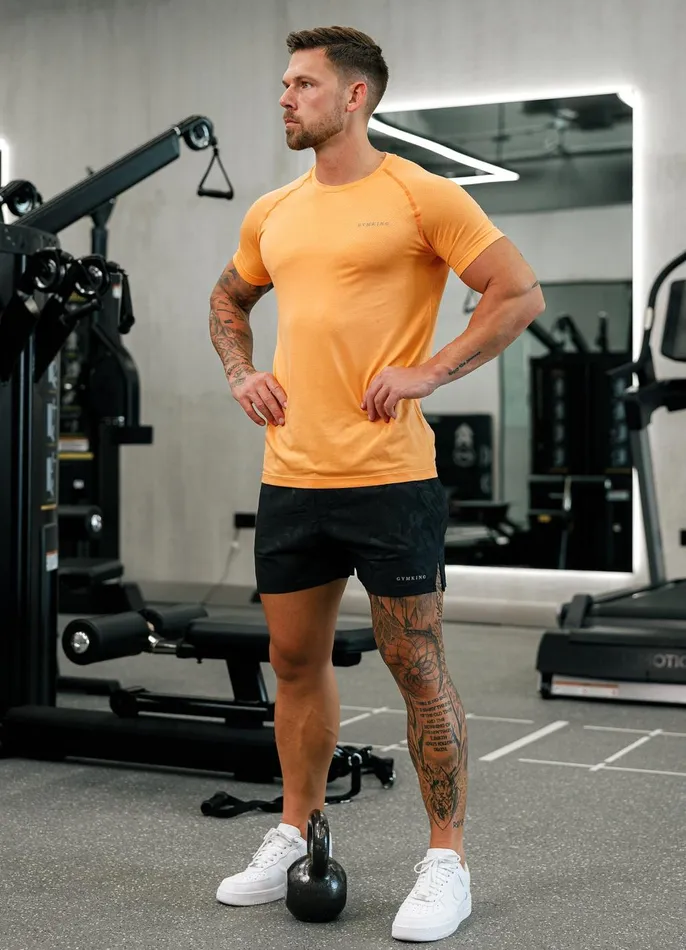 Gym King TShirts Men Seamless Tee 8211 Soft Orange