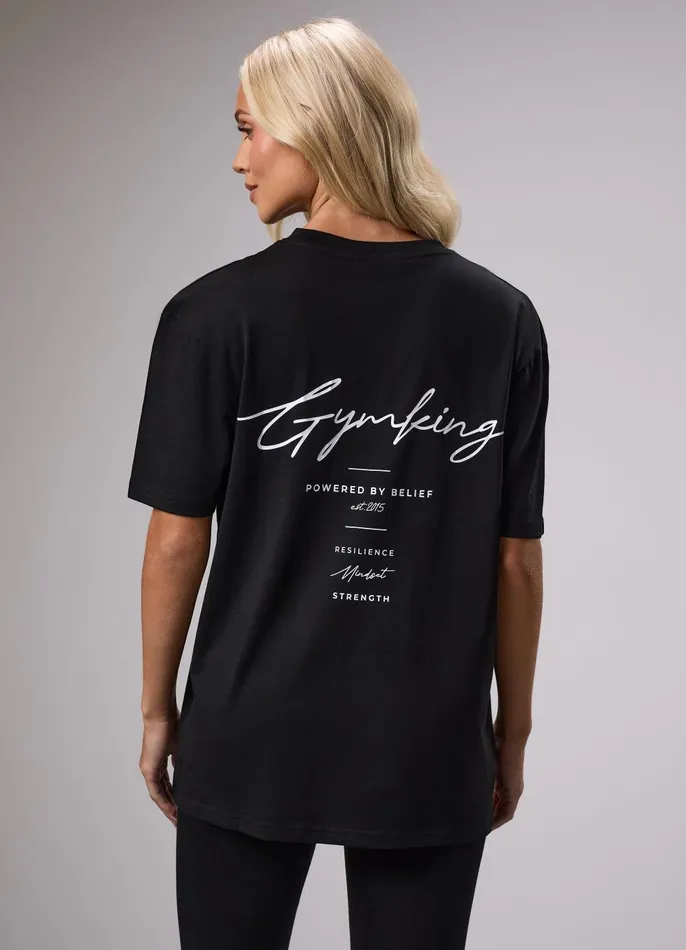 Gym King Tops and TShirts Women Reset Boyfriend Tee 8211 Black
